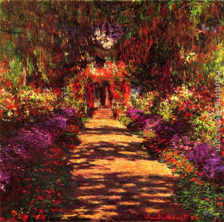 Garden Path at Giverny painting - Claude Monet Garden Path at Giverny art painting